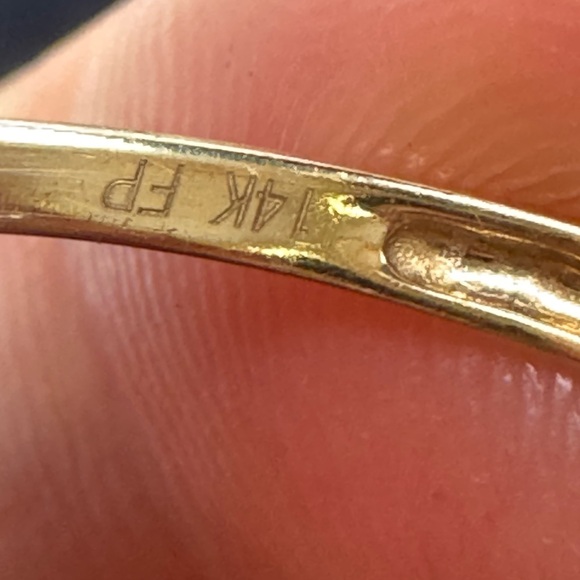 Designer Citrine, Garnet, Porcelain Ring, 14K FP SIZE 6.5 – GORGEOUS - Picture 11 of 13